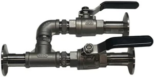 TAPCRAFT Stainless Steel Tri Clamp Quick Disconnect 2pc Ball Valve Wye Splitter  - Picture 1 of 1