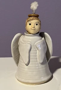 Lampada a olio vintage ceramica angelo luce Rita Ward Ozarks "Dan" pulita 6,5" firmata - Foto 1 di 16