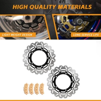 2 Front Brake Rotors Pads For Kawasaki Ninja H2 1000 2015-2021 2020 2019 2018 17 Foto 1 de 4