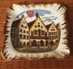 Kleiber Bavaria Ashtray 22 Karat Gold Trim Bavaria Germany Handmade - Picture 1 of 3