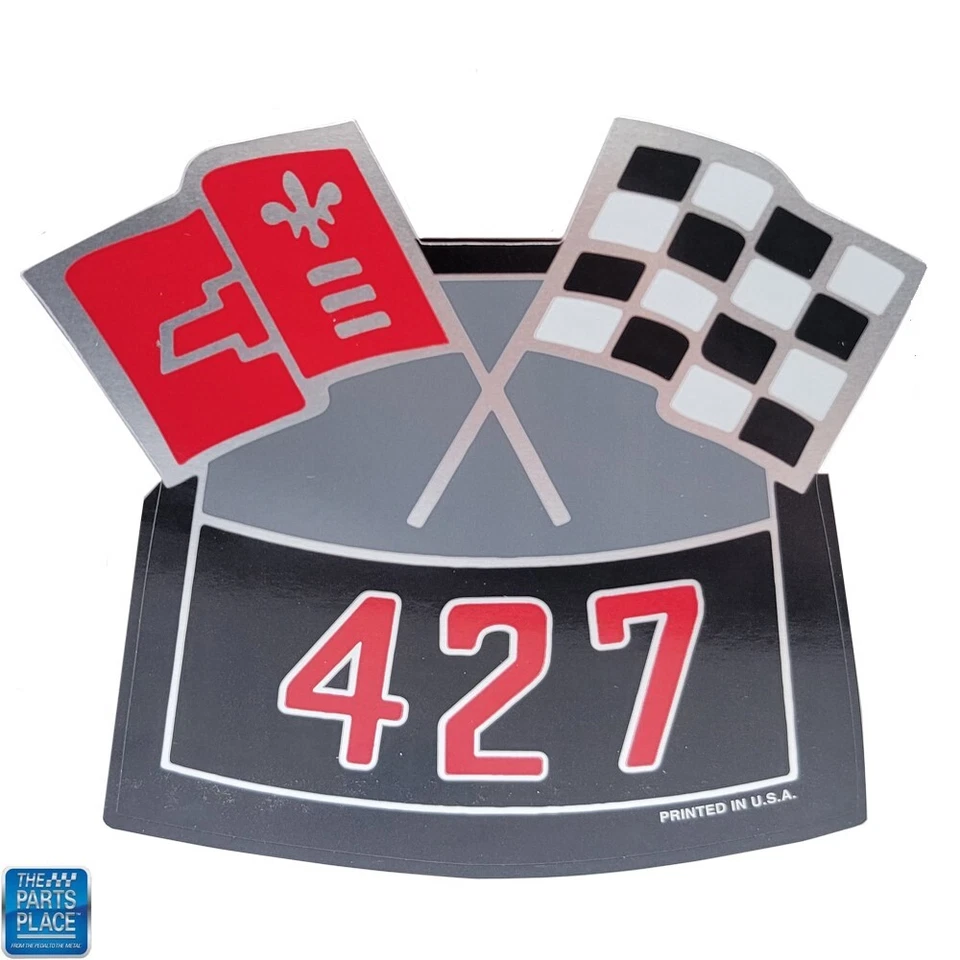 Calcomanía de cubierta de filtro de aire para autos Chevrolet Camaro Chevelle 427 bandera cruzada DC0002 Foto 1 de 1