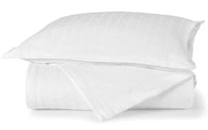 Peacock Alley Harper Seersucker Duvet Cover - White $550 New - Picture 1 of 7