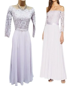 8 UK Coast Imi Lace Maxi Dress Blush Lilac Pleat Wedding Bridesmaid Maxi Dress  - Picture 1 of 7