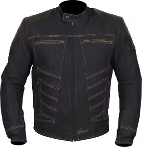 Weise Fury Men's Blue Black Denim Armoured Waterproof Motorcycle Jacket NEW - Picture 1 of 4