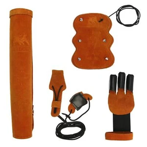 elTORO Set - Guante de tiro talla M, protector de brazos, carcaj y cordón de sujeción en naranja - Imagen 1 de 12