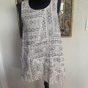 HABITAT süßes weißes Longtop oder Kleid mit schwarzem Design Gr. S tolle 4 heiße Sommertage - Bild 1 von 8