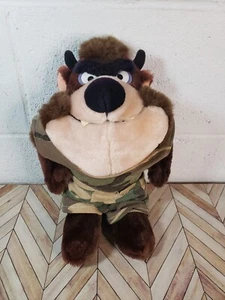 Vintage 1990 Warner Brothers Taz Plush Army Military Clothes Looney Tunes - Picture 1 of 10