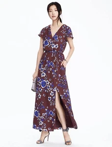 NEW Banana Republic women's Floral Bordeaux Maxi Dress size small S $158 - Picture 1 of 9