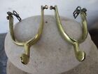 Vintage Child Kids Solid Brass Horse Cowboy Cowgirl Spurs Set Pair With Buckles