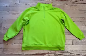 PINK Victoria Secret 1/4-Zip Pullover Lime Green Woman's XXL NEW $52 TAG - Picture 1 of 10