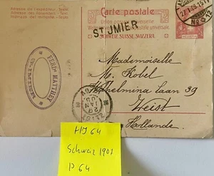HJ64 Schweiz Ganzsache 1904 P64 - Bild 1 von 1