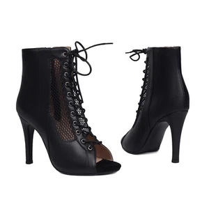 Damen-Ballsaal-Latein-Tanzschuhe Knöchelschuhe 7/9,5/11 cm Absatz Tango Salsa Jazzschuhe - Bild 1 von 14