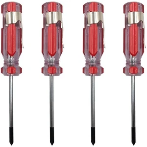 4 Pack Mini Phillips #0 Pocket-Clip Screwdriver with Magnetized Tip, 4" Length - Picture 1 of 4