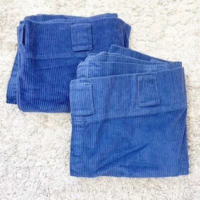 Pottery Barn Kids Cobalt Blue Corduroy Panel Belt Loop Curtain 45x42 Nursery - Image 1 of 4