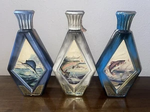 3 Vintage Beam's Choice James Lockhart Empty Liquor Bottles Sailfish,Trout,Bass - Picture 1 of 17
