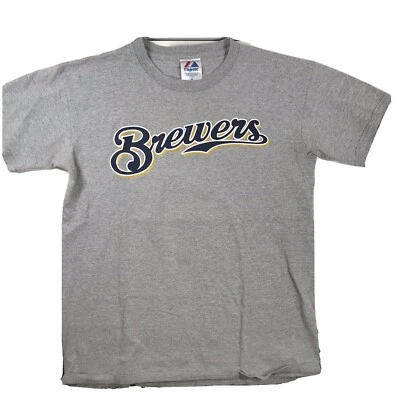 Milwaukee Brewers MLB Majestic Classic Gray Ryan Braun #8 XL T-Shirt Baseball - Image 1 of 4