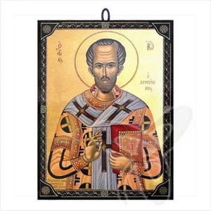 Ikone Johannes Chrysostomos icon aus Griechenland икона Иоанн Златоуст - Picture 1 of 1