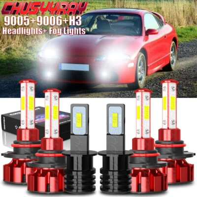 Para Mitsubishi Eclipse 1992-1999 6X Bombilla Faro LED Hi Lo Beam + Kit Luz Antiniebla Foto 1 de 4