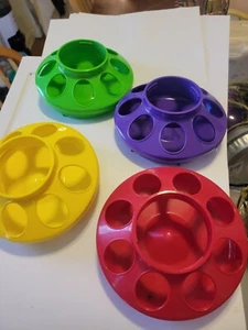 Little Giant Feeder Base For Poultry (Red, Yellow, Green, Purple) set of 4 - Picture 1 of 1