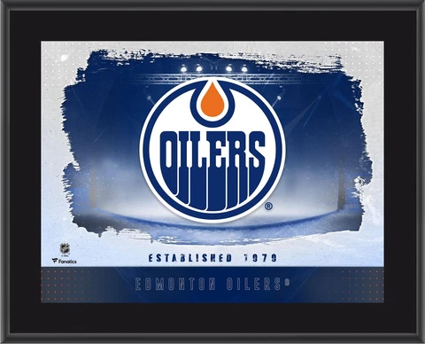 Edmonton Oilers 10.5" x 13" Sublimated Horizontal Team Logo Plaque Cover