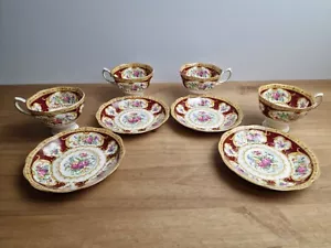 Royal Albert Lady Hamilton Cup and Saucer Bone China Set England Teacup X 4 - Foto 1 di 12