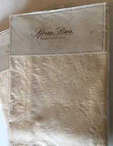 NEW Set Of 2 SFERRA BROS IVORY RIBBONS BOWS Standard Pillow Sham Matelasse - Picture 1 of 8