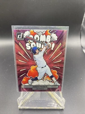 2023 Donruss #BS6 Andy Pages holo pink fireworks Bomb Squad Pink Fireworks - Image 1 of 2