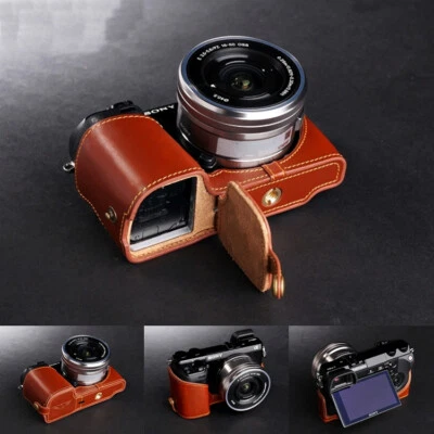 Handmade Genuine Leather Camera Cover Half Case Bag For Sony NEX6 NEX7 - Image 1 of 4