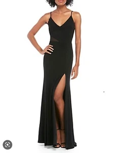 XSCAPE Mujer Negro Sin mangas Cuello en V Largo Formal Vestido Elastizado - Imagen 1 de 9