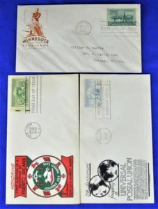 1949 US FDC (3) - MINNESOTA TERRITORY, UNIVERSAL POSTAL UNION, GOV. Puerto Rico - Bild 1 von 2