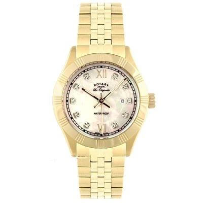 NUEVO Reloj Rotary LB90102/01 Mujer Les Originales Fecha Madreperla Cuadrante Dorado Foto 1 de 4