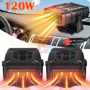 2xPortable Electric Car Heater 12V 120W Heating Fan Defogger Defroster Demister - Picture 1 of 26