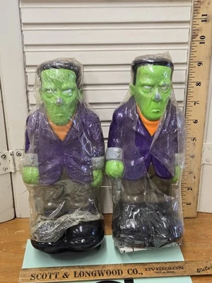 2 General Foam Toro pathway light covers blow mold Frankenstein Halloween new  a - Image 1 of 4