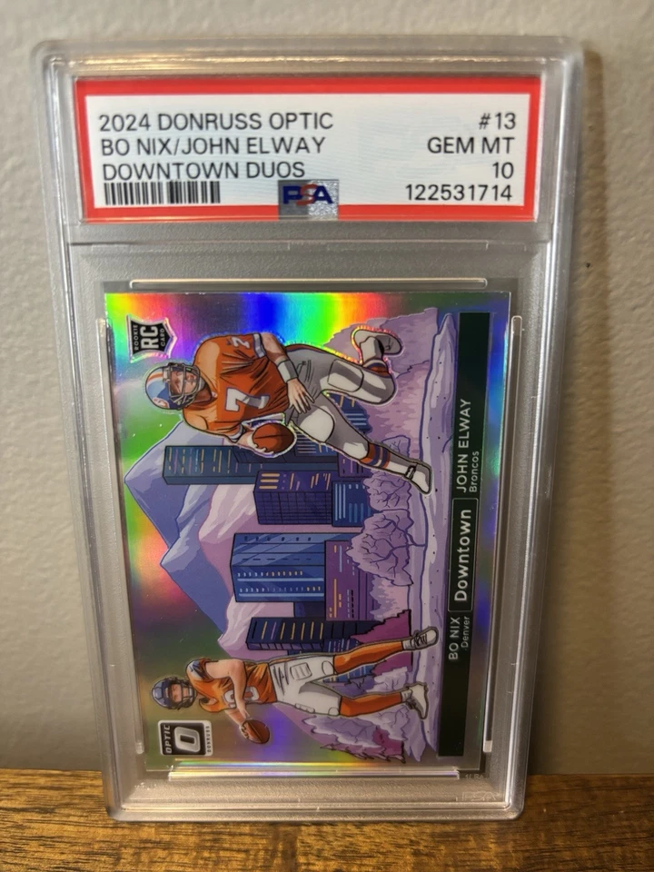 Donruss Optic 2024 - Bo Nix / John Elway Downtown Duals - PSA 10 - Nix Broncos RC Foto 1 de 1