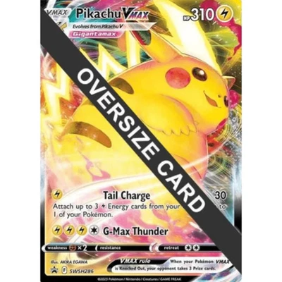 Pikachu VMAX SWSH286 Holo Ultra Rare JUMBO Black Star Promo Pokemon Cards TCG NM - Image 1 of 3