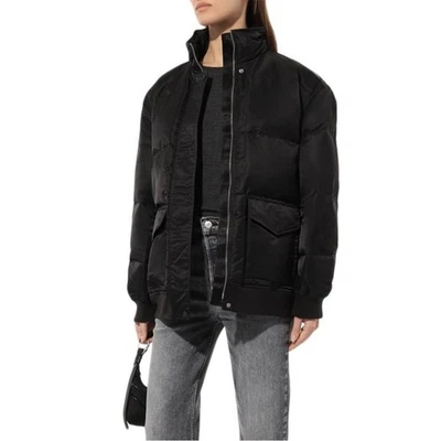 Chaqueta Abrigo Theory Off Set Puffer Negra Aero Nylon Cremallera Botón Mujer Talla M/L Nueva con Etiquetas Foto 1 de 4