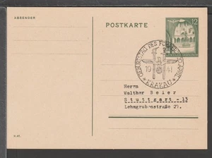 ✔️ GERMANY 3. Reich WWII RARE Special Postmark POSTCARD OCCUPIED POLAND - Imagen 1 de 1