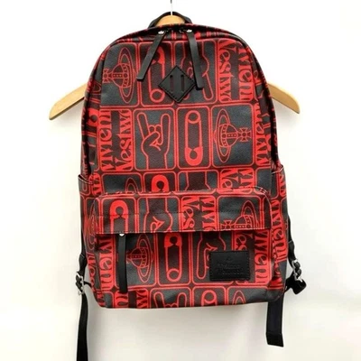 Vivienne Westwood PVC orb pattern backpack Black  Red - Image 1 of 4