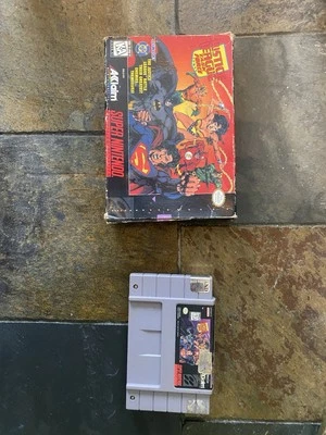 Justice League Task Force Super Nintendo SNES Box & Cartridge. Original - Image 1 of 2