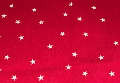 By 1/2 Yd White Stars on Dark Red Cotton Quilt Fabric BTHY - Image 1 of 4
