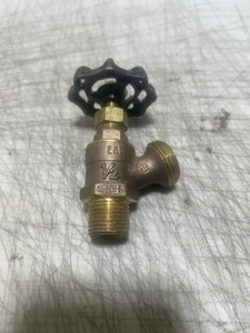 Brass Boiler Drain Valve, 1/2 NPT Male x 3/4 Garden Hose Threads Male - Picture 1 of 3