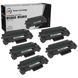 LD 5PK Compatible 331-7328 DRYXV Black Toner Cartridge for Dell B1260dn B1265dnf - Picture 1 of 9