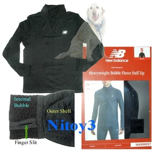 New Balance Quality Thermal Base Layer Long Sleeve Shirt-Bubble Fleece Men SMALL - Picture 1 of 1