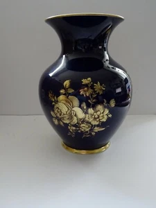 Schumann Arzberg Bavaria Vase Echt Cobalt Goldblume H 24 cm - Bild 1 von 6