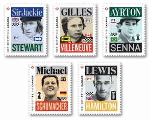FORMULA 1 = F1 PILOTS = Full DIE CUT Set of 5 booklet stamps MNH Canada 2017 - Picture 1 of 1