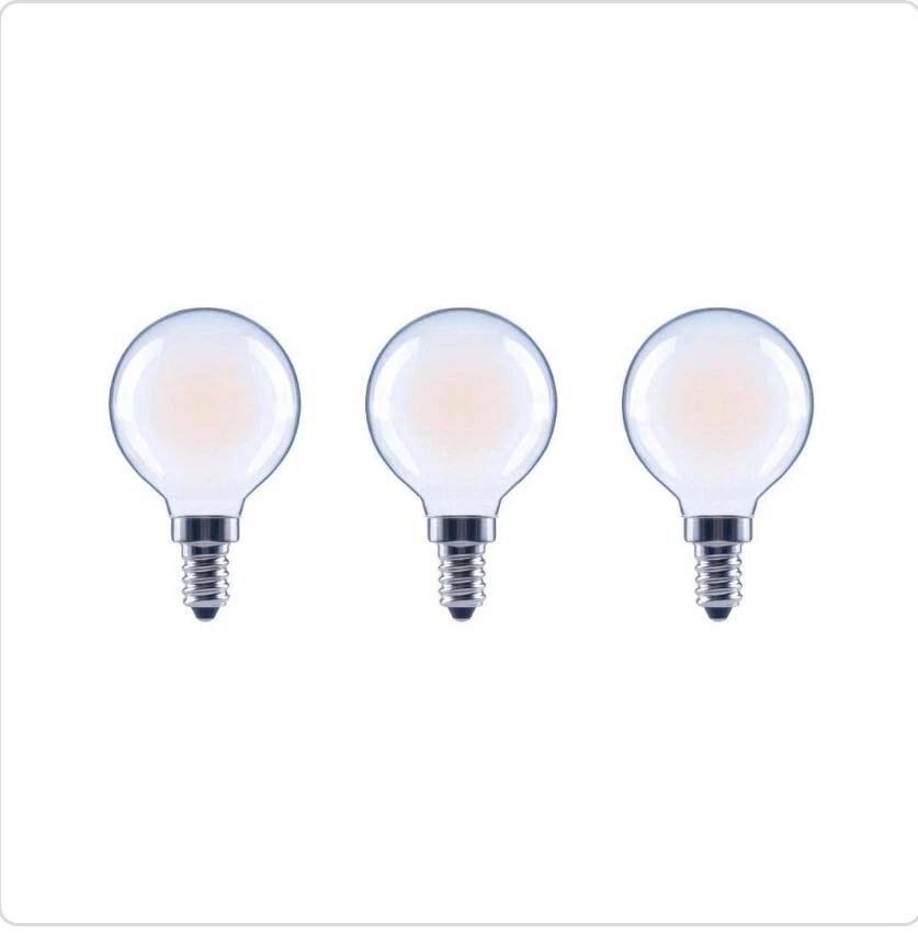 EcoSmart 3-pk 60W G16.5 LED Bulb E12 Candelabra Soft White 2700K Dimmable - Image 1 of 3
