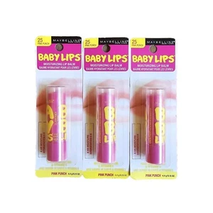 3X Maybelline Baby Lips Moisturizing Lip Balm Vitamin E #25 Pink Punch 0.15 Oz - Picture 1 of 1