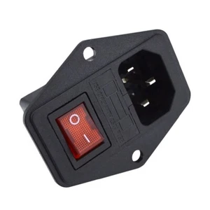 Inlet module plug 5A fuse switch male power socket 10A 250V 3-pin IEC320 C14 - Picture 1 of 7