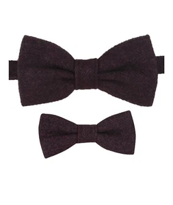 Mens Boys Matching Herringbone Tweed Dickie Bow Tie in Purple - Picture 1 of 5