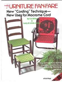 Vintage Furniture Fan-Fare Macrame Patterns Book Football Patio Lawn Chairs - Picture 1 of 9